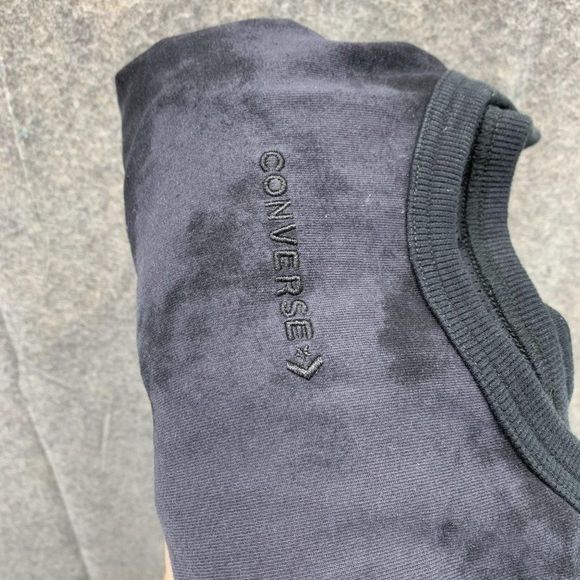 Converse Shirt Women XXL Ladies Black Casual Tee Outdoors Fleece Cotton Crop - Picture 11 of 12